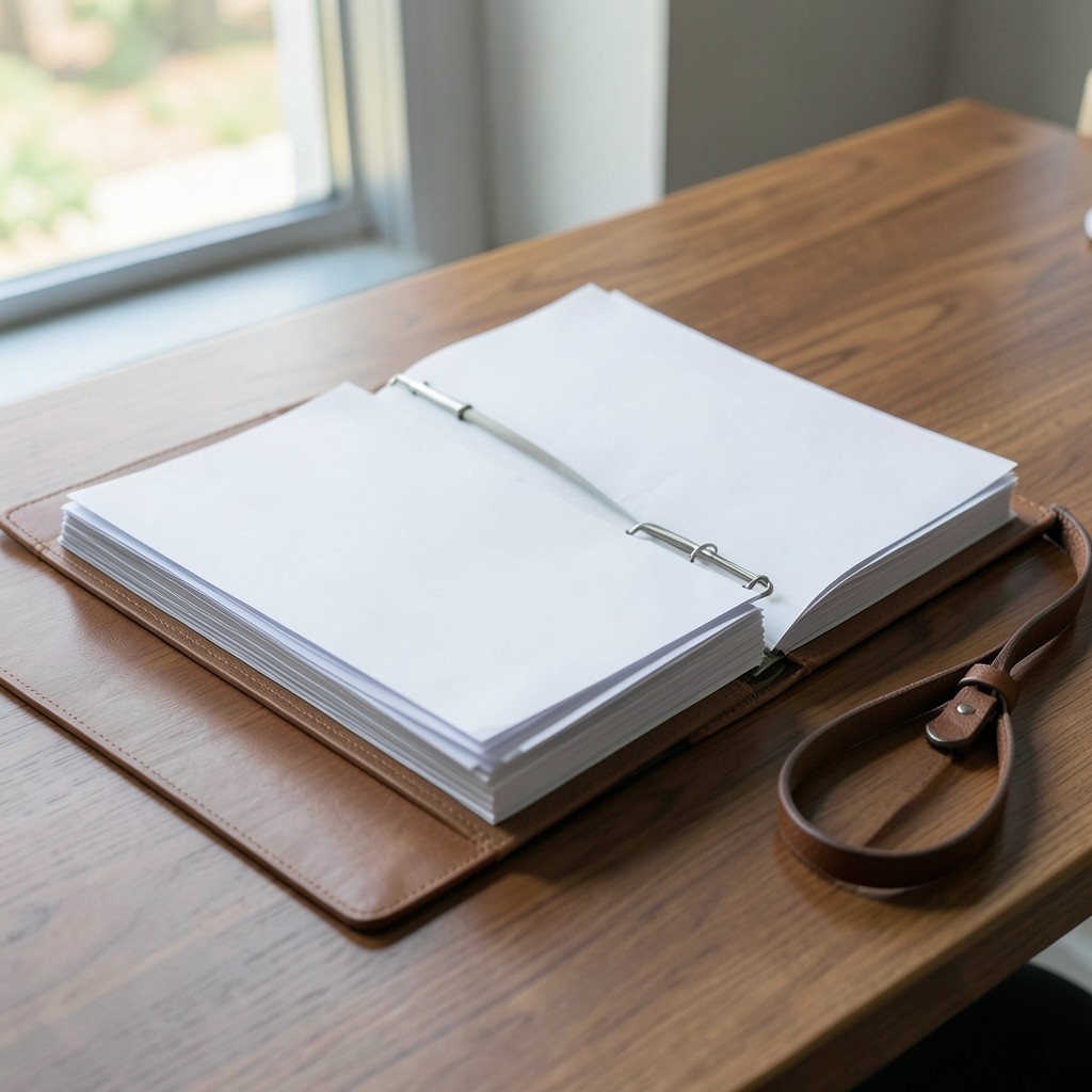 Carpeta con contrato y nóminas preparada para una consulta